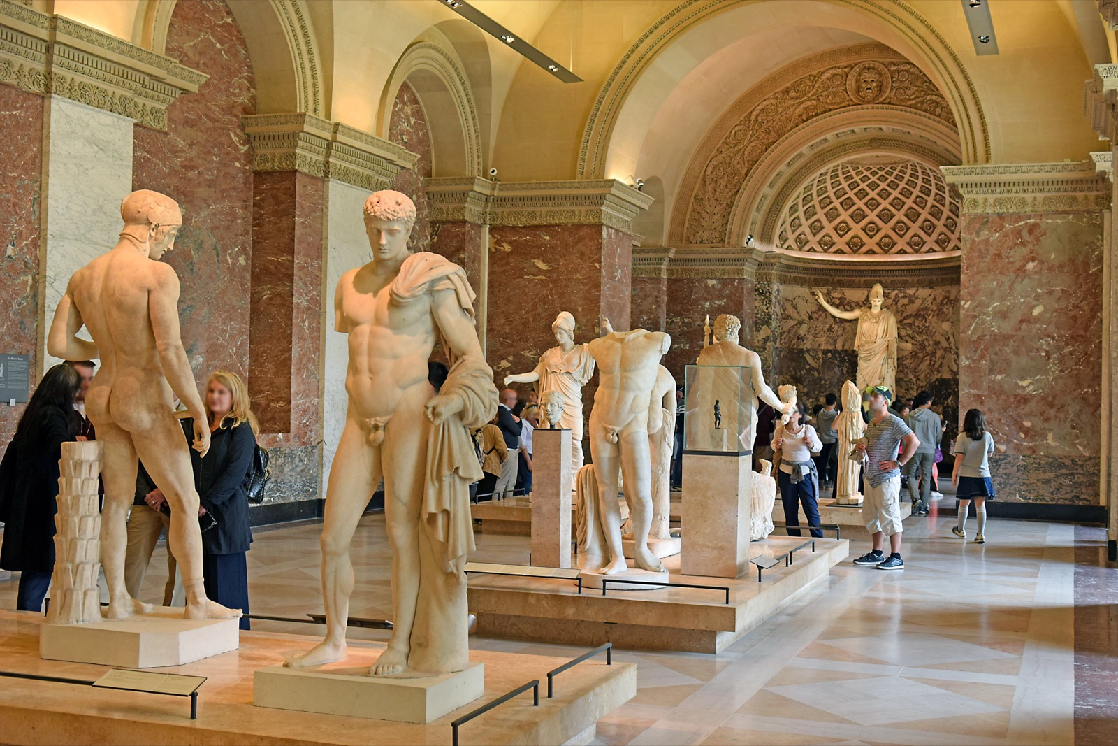 Greek and Roman marble sculptures in the Louvre's antiquities gallery